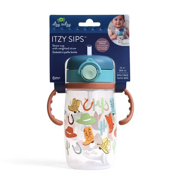 ITZY RITZY 13OZ POLYPROPYLENE SILICONE ITZY SIPS TODDLER WATER BOTTLE WITH WEIGHTED STRAW AND LEAK-RESISTANT LID BPA-FREE