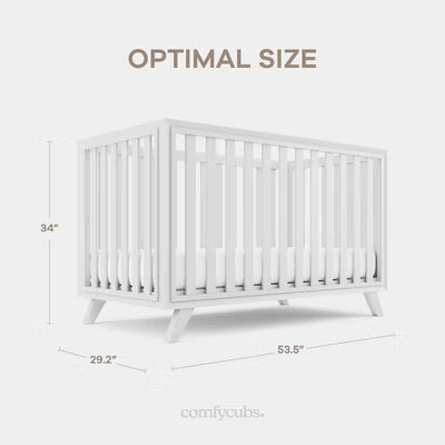 COMFY CUBS BABY CRIB FOR 0 TO 3 YEARS - ADJUSTABLE MATTRESS HEIGHT - 80 LBS CAPACITY NURSERY BED CRIB COMFY CUBS