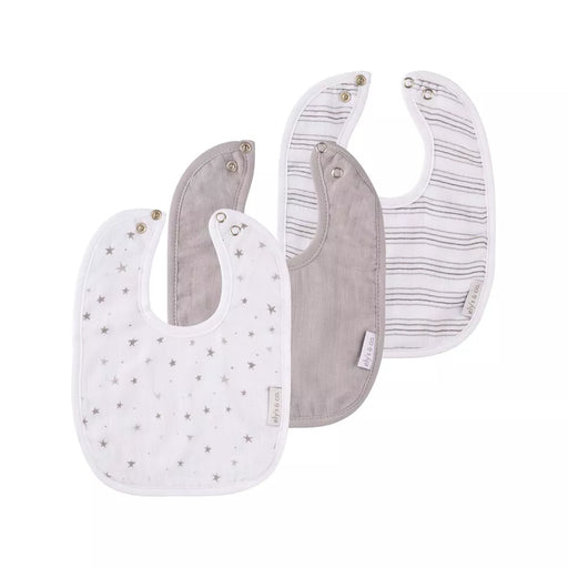 3PK TERRY/MUSLIN GREY BIBS