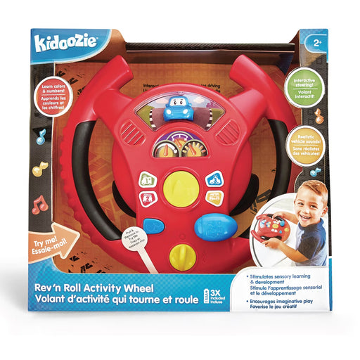 KIDOOZIE REV `N LEARN ACTIVITY WHEEL - GEAR UP FOR SENSORY & LEARNING FUN - PERFECT FOR YOUR LITTLE DRIVER AGES 2+ TOY KIDOOZIE