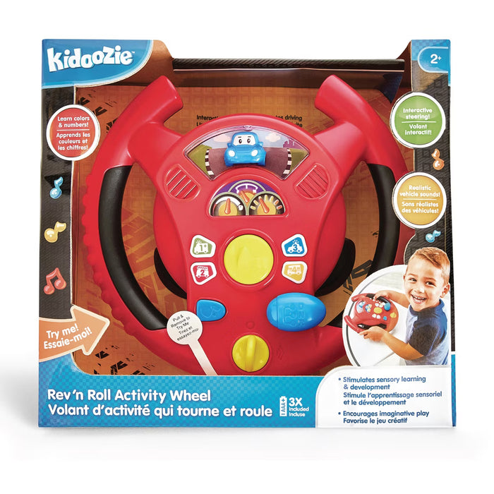 KIDOOZIE REV `N LEARN ACTIVITY WHEEL - GEAR UP FOR SENSORY & LEARNING FUN - PERFECT FOR YOUR LITTLE DRIVER AGES 2+ TOY KIDOOZIE