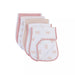 5PK BURP CLOTH PINK RAINBOW