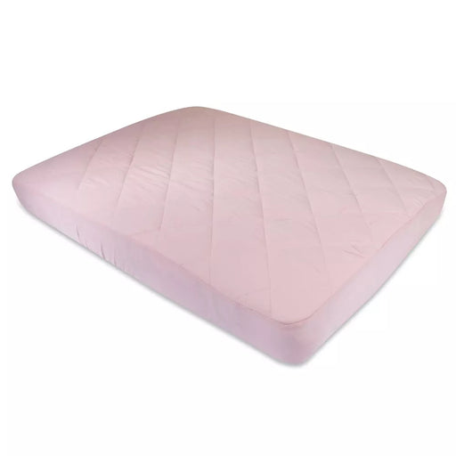 PINK WATERPROOF QUILTED PNP/PORTA CRIB SHEET