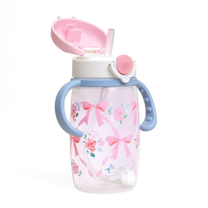 ITZY RITZY 13OZ POLYPROPYLENE SILICONE ITZY SIPS TODDLER WATER BOTTLE WITH WEIGHTED STRAW AND LEAK-RESISTANT LID BPA-FREE