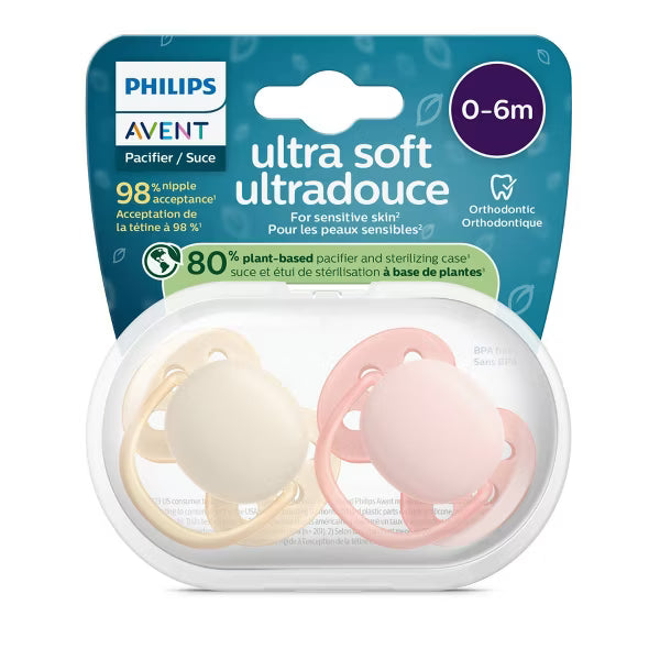 PHILIPS AVENT ULTRA SOFT PACIFIERS 0-6M - 2PK PACIFIER AVENT