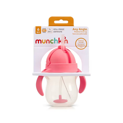 MUNCHKIN CLICK LOCK WEIGHTED STRAW FLEXI CUP, 7 OZ. COLORS MAY VARY