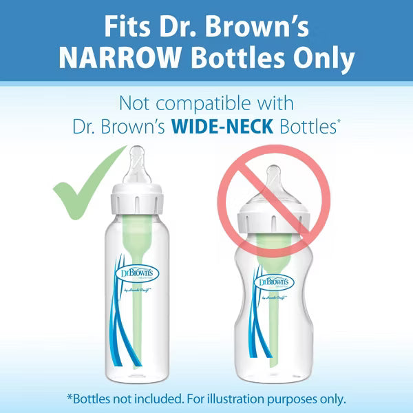 DR. BROWN`S NARROW BABY BOTTLE SILICONE NIPPLE - 2PK BPA-FREE, VENT-FREE BOTTLE ACCESORIES DR BROWNS