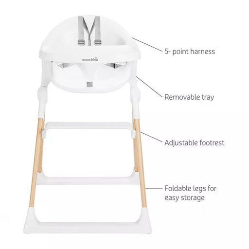 MUNCHKIN FLOAT EASY CLEAN FOLDABLE HIGH CHAIR