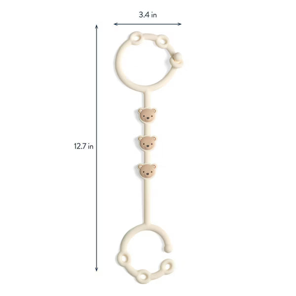 ITZY RITZY ITZY STRAP TOY AND SNACK CUP STRAP FOR STROLLERS & HIGH CHAIRS - TAN BEAR