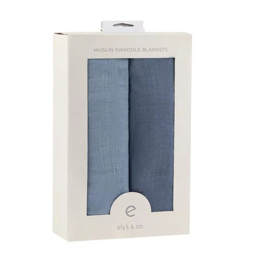 2PK MUSLIN SWADDLE BLANKET BLUE