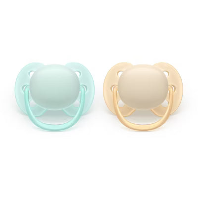 PHILIPS AVENT ULTRA SOFT PACIFIERS 0-6M - 2PK . SAND SOFT BLUE PACIFIER AVENT