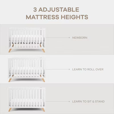 COMFY CUBS BABY CRIB FOR 0 TO 3 YEARS - ADJUSTABLE MATTRESS HEIGHT - 80 LBS CAPACITY NURSERY BED CRIB COMFY CUBS