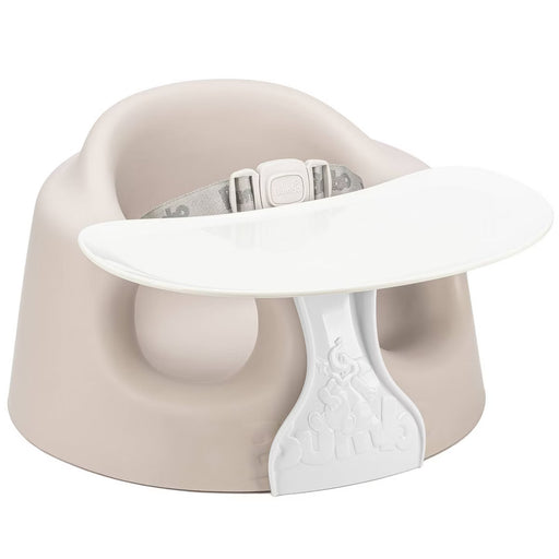 BUMBO FLOOR SEAT PLUS+ WITH TRAY INFANT POSITIONING SEAT . TAUPE TOY BUMBO