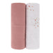 2PK MUSLIN SWADDLES PINK DOTS-SOLID PINK