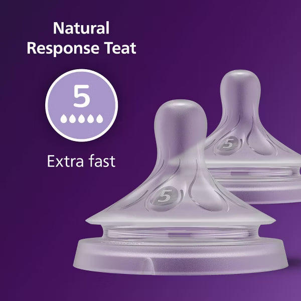 PHILIPS AVENT NATURAL RESPONSE NIPPLES, EXTRA FAST FLOW (FLOW 5), 2-PACK ACCESORIES AVENT