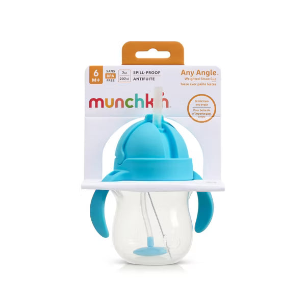 MUNCHKIN CLICK LOCK WEIGHTED STRAW FLEXI CUP, 7 OZ. COLORS MAY VARY SIPPY CUP MUNCHKIN
