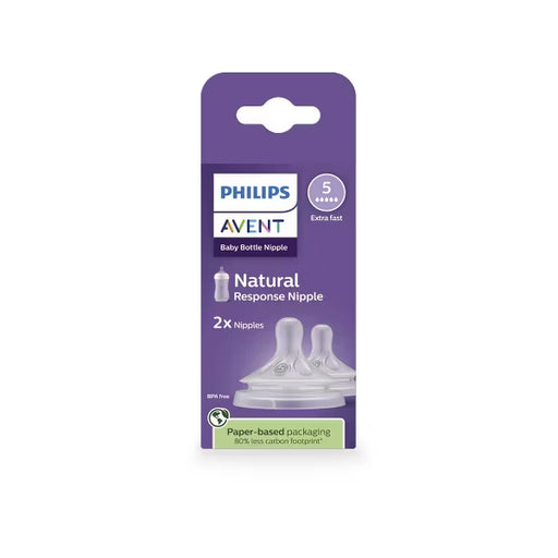 PHILIPS AVENT NATURAL RESPONSE NIPPLES, EXTRA FAST FLOW (FLOW 5), 2-PACK ACCESORIES AVENT