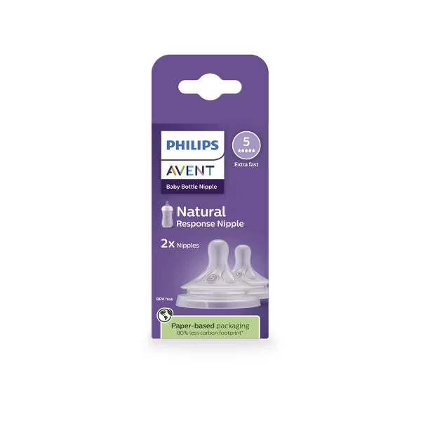 PHILIPS AVENT NATURAL RESPONSE NIPPLES, EXTRA FAST FLOW (FLOW 5), 2-PACK ACCESORIES AVENT