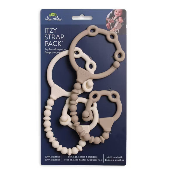 ITZY RITZY BEADED TOY STRAPS - 2PK: SILICONE, BPA-FREE, PACIFIER CLIPS