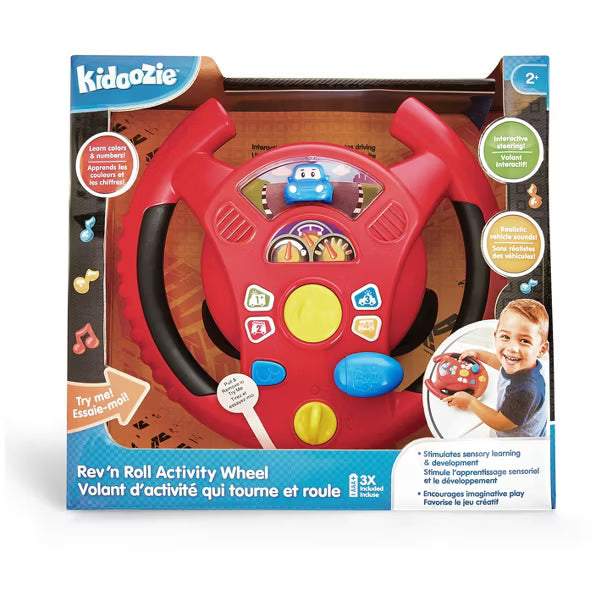 KIDOOZIE REV `N LEARN ACTIVITY WHEEL - GEAR UP FOR SENSORY & LEARNING FUN - PERFECT FOR YOUR LITTLE DRIVER AGES 2+ TOY KIDOOZIE