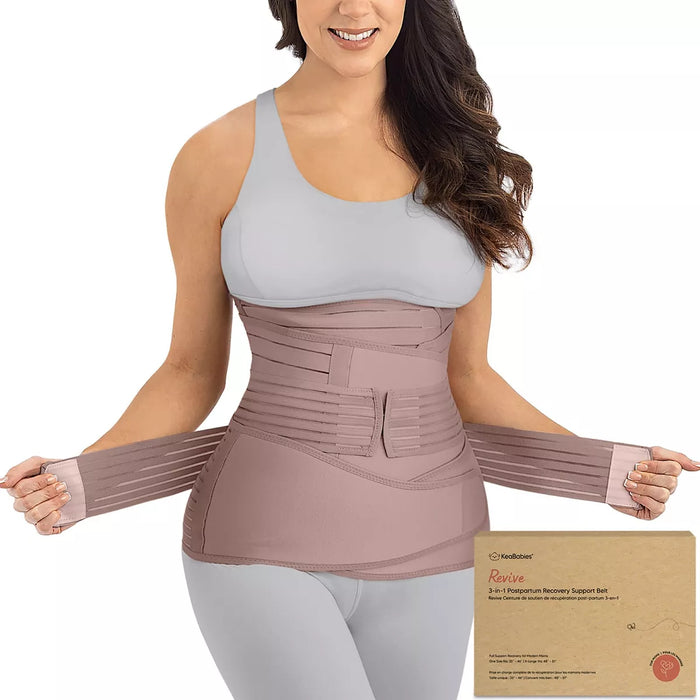 KEABABIES REVIVE 3 IN 1 POSTPARTUM BELLY BAND WRAP, POST PARTUM RECOVERY, POSTPARTUM WAIST BINDER SHAPEWEAR MYSTIC GRAY ACCESORIES KEABABIES