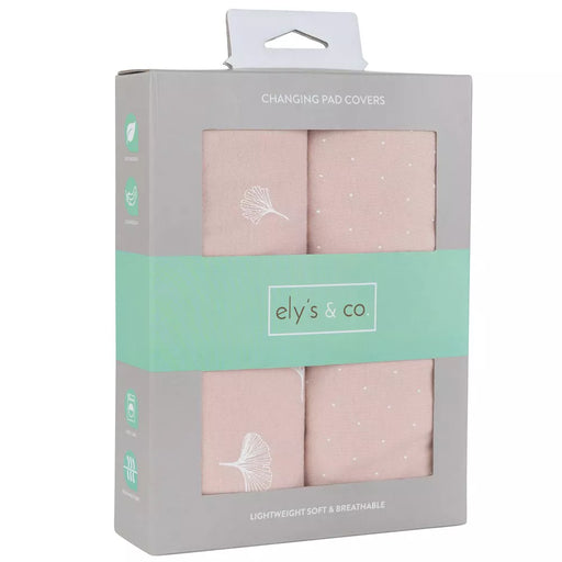 CHANGING PAD/CRADLE SHEET 2PK PINK GINKGO LEAF