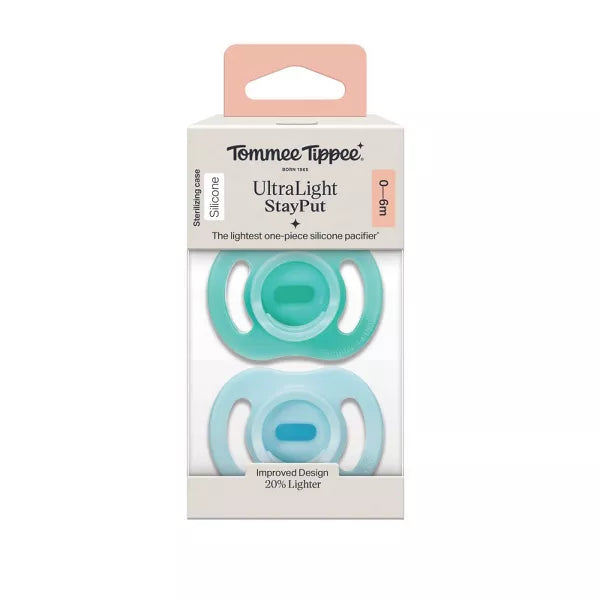 TOMMEE TIPPEE ULTRALIGHT STAY PUT SILICONE PACIFIER 0-6M - 2PK PACIFIER TOMMEE TIPPEE