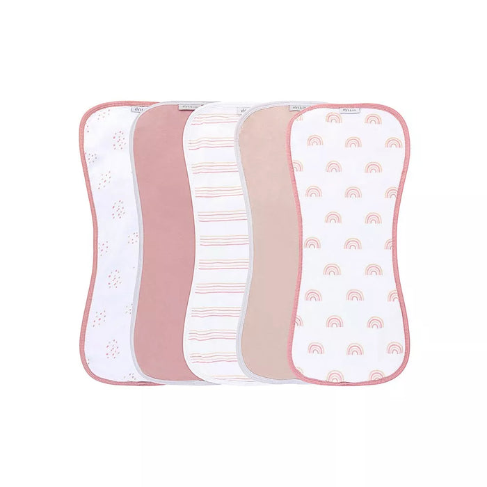 5PK BURP CLOTH PINK RAINBOW