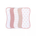 5PK BURP CLOTH PINK RAINBOW