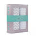 ELY`S & CO. PACK N PLAY PORTABLE CRIB SHEET SET 100% JERSEY COTTON 2 PACK - GREY CHEVRON AND POLKA DOTS