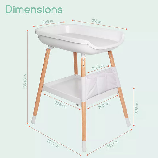 CHILDREN OF DESIGN DELUXE DIAPER CHANGING TABLE WITH PAD & STORAGE SHELF