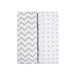 ELY`S & CO. PACK N PLAY PORTABLE CRIB SHEET SET 100% JERSEY COTTON 2 PACK - GREY CHEVRON AND POLKA DOTS