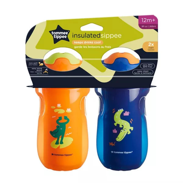 TOMMEE TIPPEE 9OZ INSULATED SIPPY CUP - 2PK BABY BOTTLE TOMMEE TIPPEE