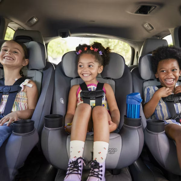 COSCO KIDS` ENTRADA ALL-IN-ONE CAR SEAT, MACHINE WASHABLE, CUP HOLDER, BABY INSERT - SHADY DAY
