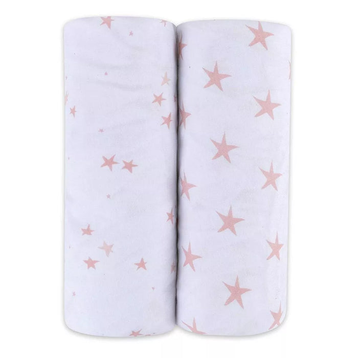 CHANGING PAD/CRADLE SHEET 2PK MAUVE STARS