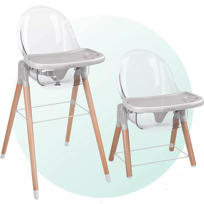 CHILDREN OF DESIGN ADJUSTABLE & RECLINING 6-IN-1 DELUXE WOODEN HIGH CHAIR FOR BABIES & TODDLERS