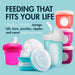 BOON NURSH SILICONE BABY BOTTLES WITH COLLAPSIBLE SILICONE POUCH - 8 FL OZ/3PK MEDIUM FLOW NIPPLE, BPA-FREE