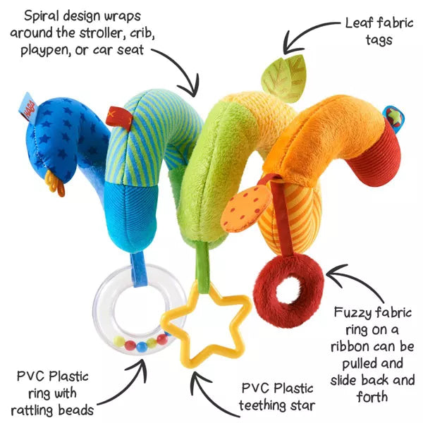 HABA - RAINBOW ACTIVITY SPIRAL - STROLLER SENSORY TOY FOR BABIES RATTLES HABA