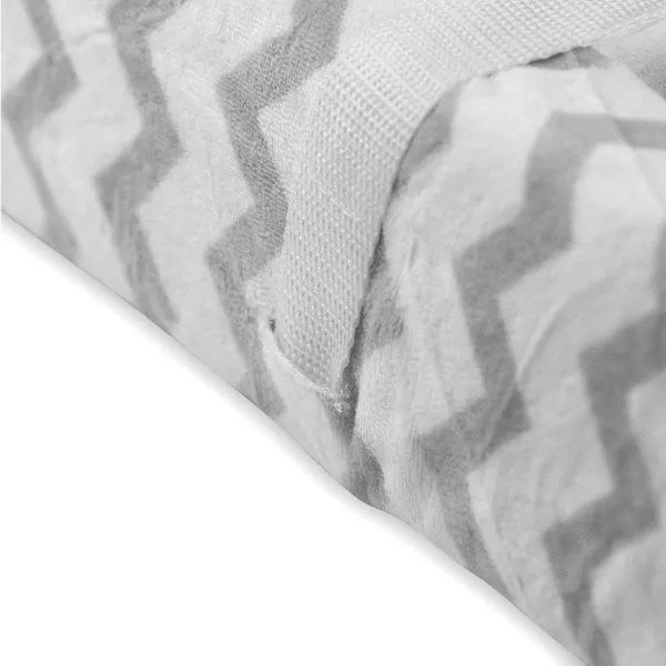 ELY`S & CO. WATERPROOF PLUSH VELVET CHANGE PAD COVER GREY AND WHITE CHEVRON