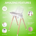 CHILDREN OF DESIGN ADJUSTABLE & RECLINING 6-IN-1 DELUXE WOODEN HIGH CHAIR FOR BABIES & TODDLERS