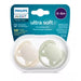 AVENT PHILIPS ULTRA SOFT PACIFIER 0-6 MONTHS - SAND/GREEN - 2PK