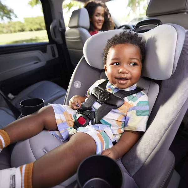 COSCO KIDS` ENTRADA ALL-IN-ONE CAR SEAT, MACHINE WASHABLE, CUP HOLDER, BABY INSERT - SHADY DAY