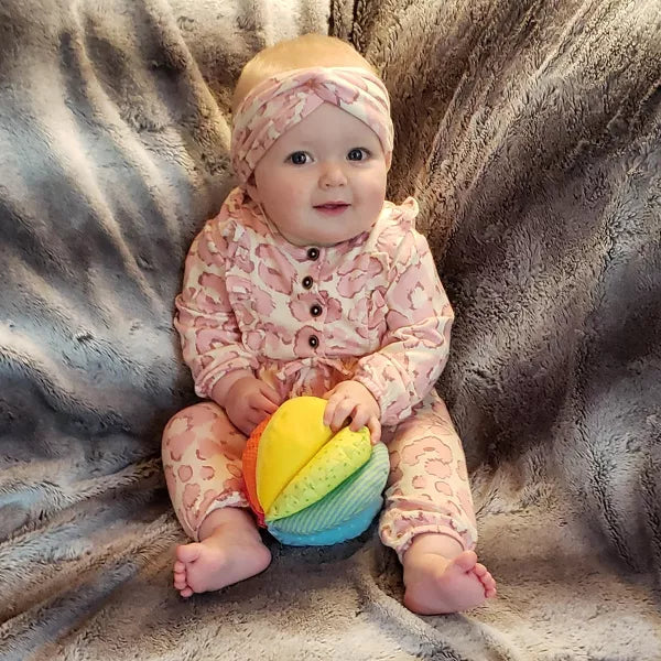 HABA - RAINBOW FABRIC BABY BALL – SOFT SENSORY PLAY TOY FOR INFANTS RATTLES HABA