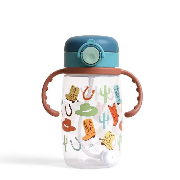 ITZY RITZY 13OZ POLYPROPYLENE SILICONE ITZY SIPS TODDLER WATER BOTTLE WITH WEIGHTED STRAW AND LEAK-RESISTANT LID BPA-FREE