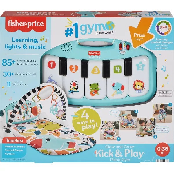 FISHER-PRICE GLOW & GROW KICK AND PLAY GYM - BLUE GYM FISHER PRICE