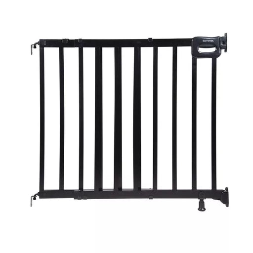 summer infant wood metal walk thru gate Summer Infant Deluxe Stairway Simple to Secure Wood Gate