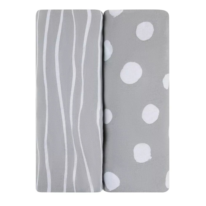 2PK BASSINET SHEETS STRIPES & DOTS