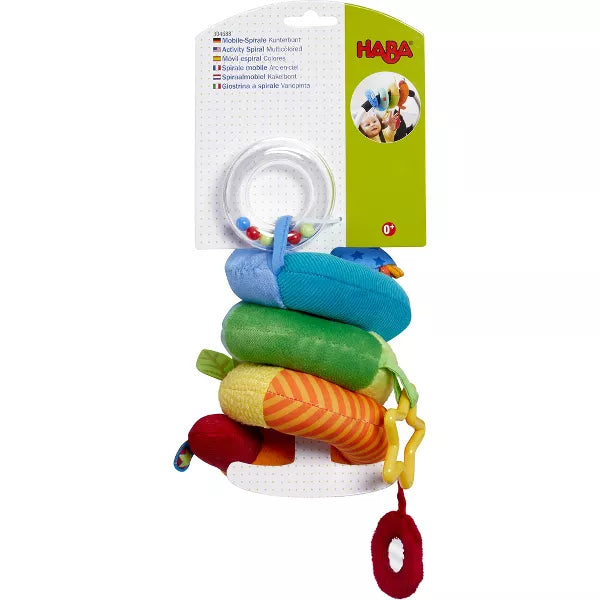 HABA - RAINBOW ACTIVITY SPIRAL - STROLLER SENSORY TOY FOR BABIES RATTLES HABA