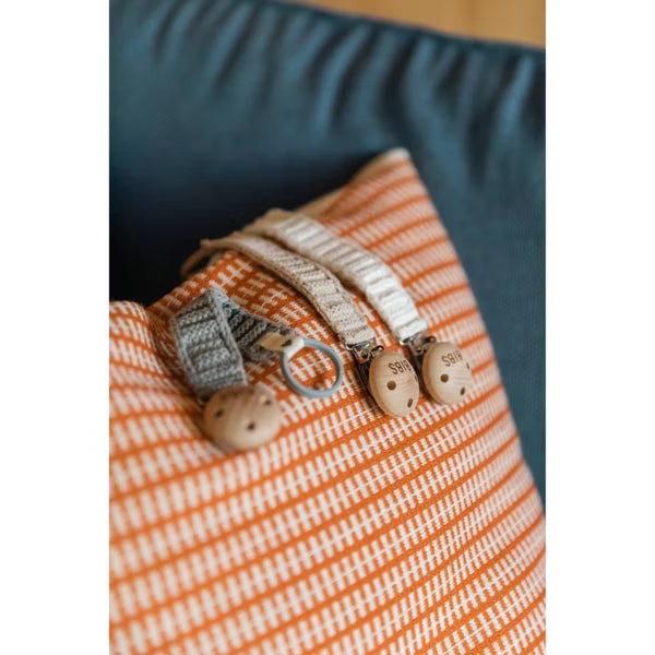 BIBS KNITTED PACIFIER CLIP NEWBORN AND UP PACI CLIP BIBS