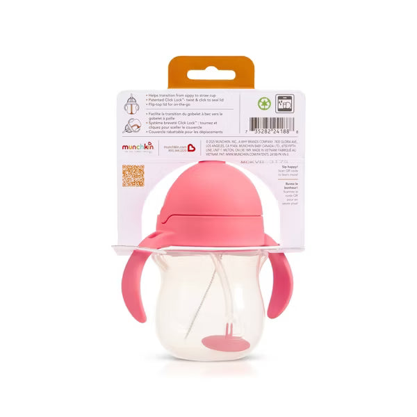 MUNCHKIN CLICK LOCK WEIGHTED STRAW FLEXI CUP, 7 OZ. COLORS MAY VARY SIPPY CUP MUNCHKIN